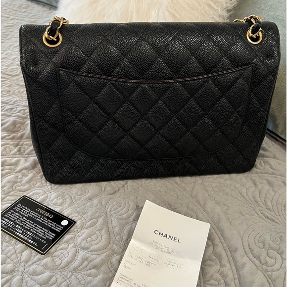 ‼️SOLD‼️Mint condition Chanel Classic Double flap Jumbo black caviar with gold - Picture 5 of 8
